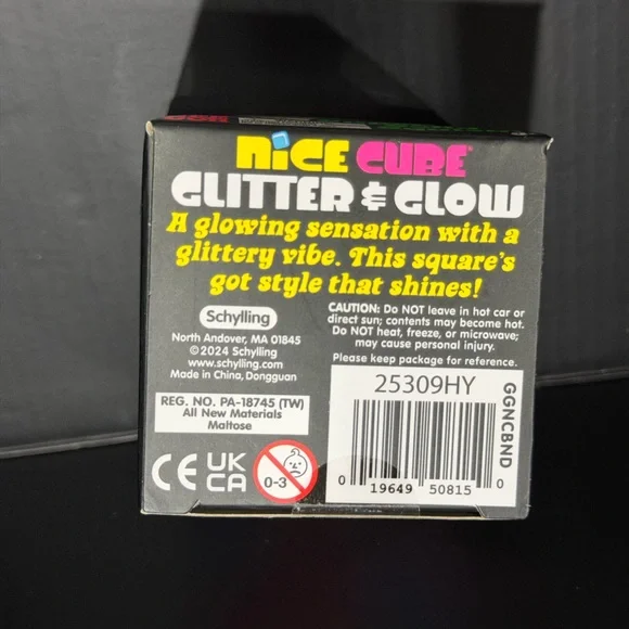 NWT NeeDoh Nice Cube Glitter Glow Purple Squeeze Fidget Tactile Sensory Toy - Picture 6 of 6